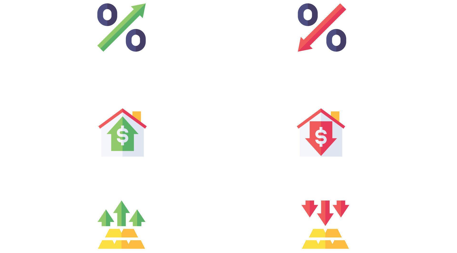 set of different arrows and business, financial and daily use arrows vector art icons Stock Free