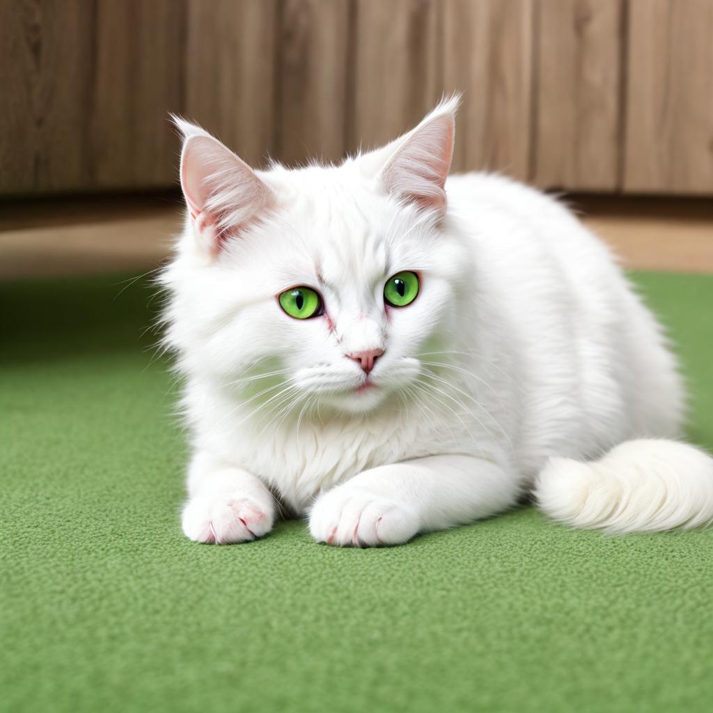 White cute cat with by @ai_generated