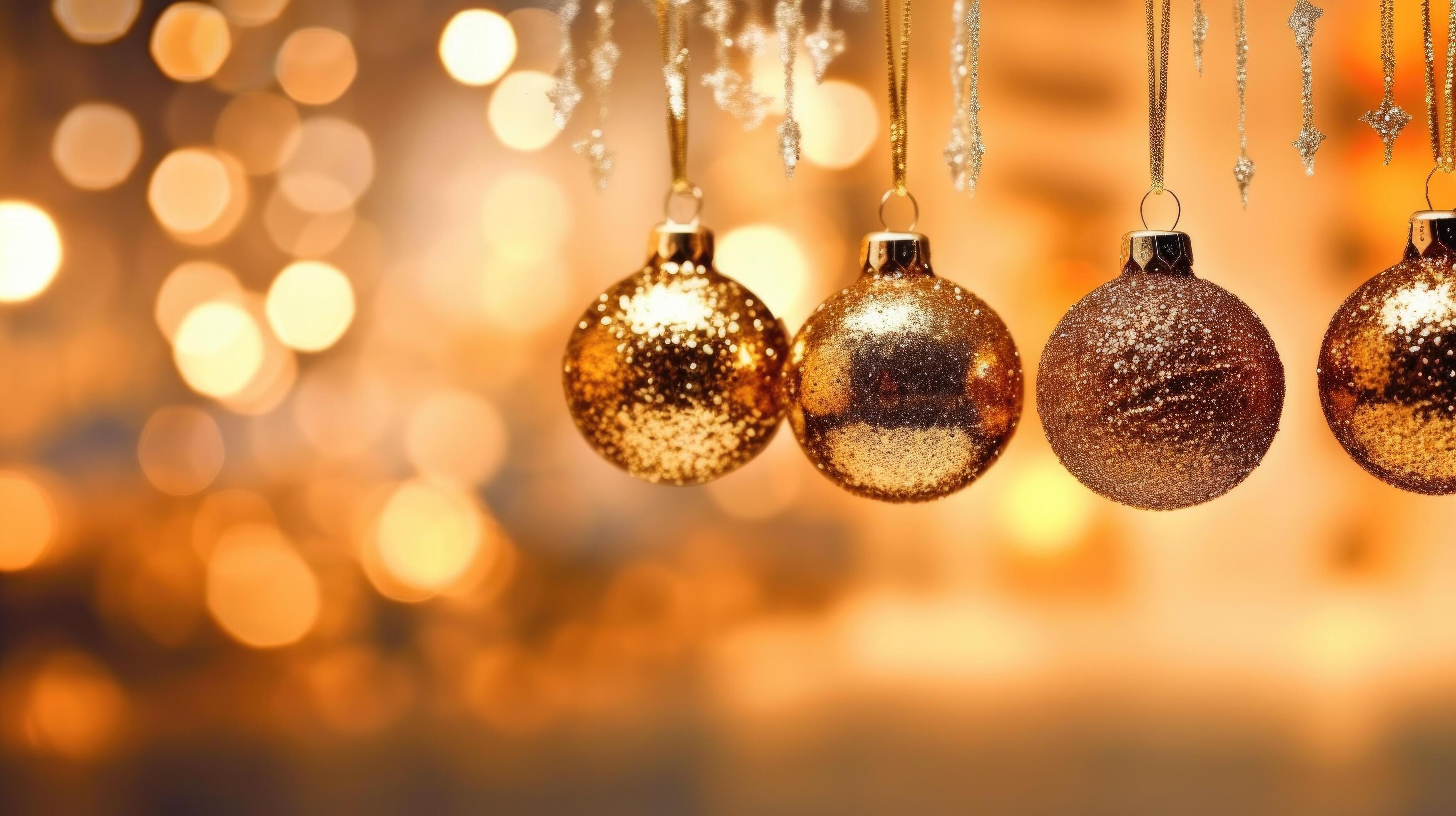 Christmas background with glitter balls. Illustration Stock Free