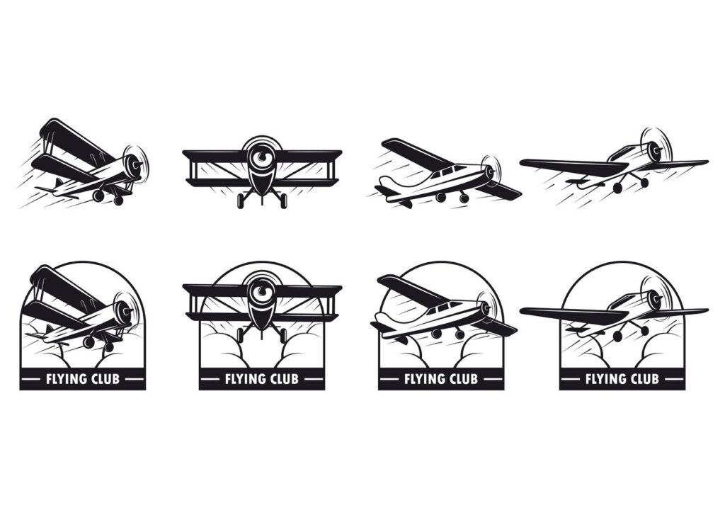 Set Of Biplane Vector Stock Free and Free SVG