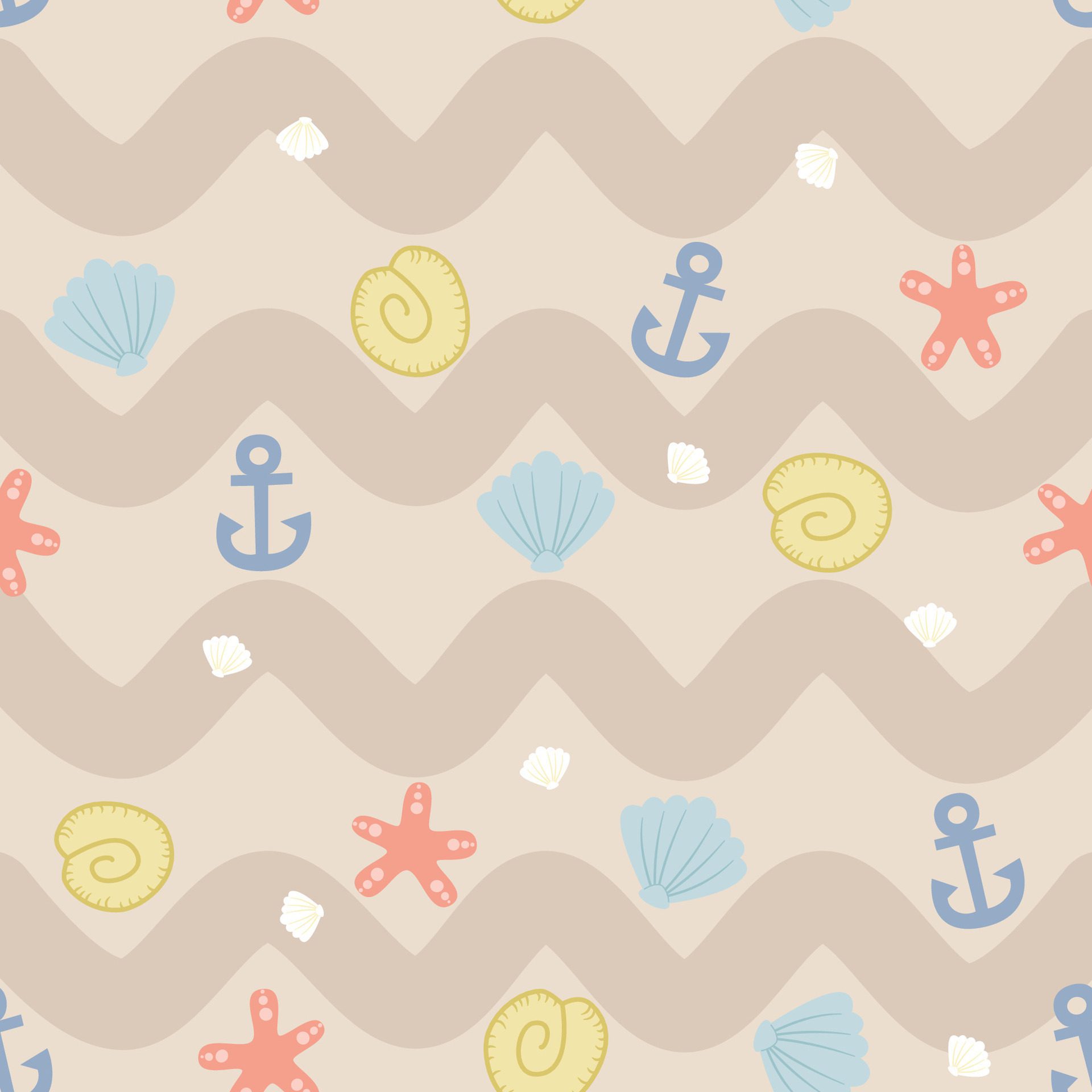 Seamless pattern with marine bear Free Vector