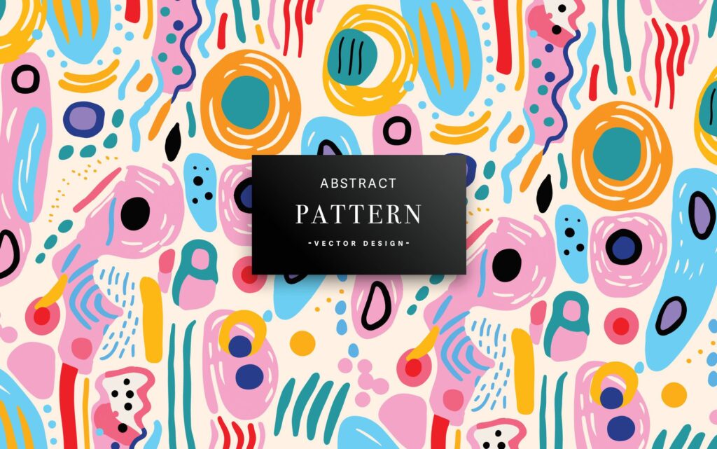 Flat abstract doodle pattern design Free Vector