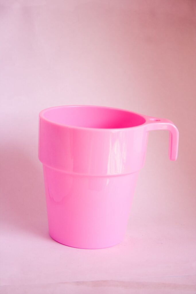 Pink Plastic Mug Stock Free