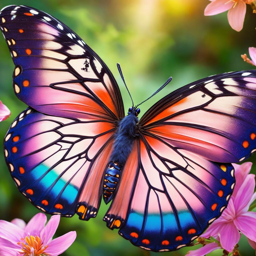 Vibrant butterfly, intricate wings, by @ai_generated