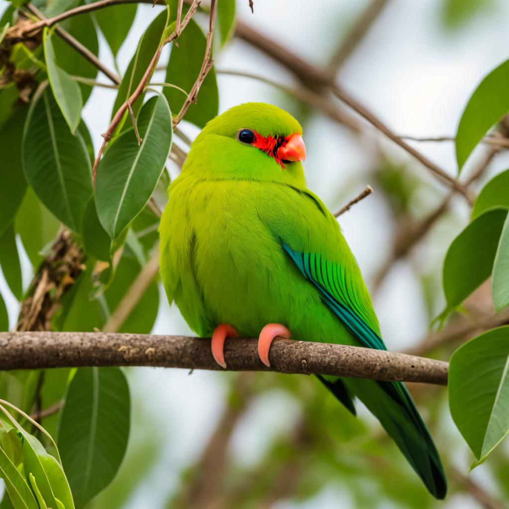 Vernal hanging parrot sitting by @ai_generated