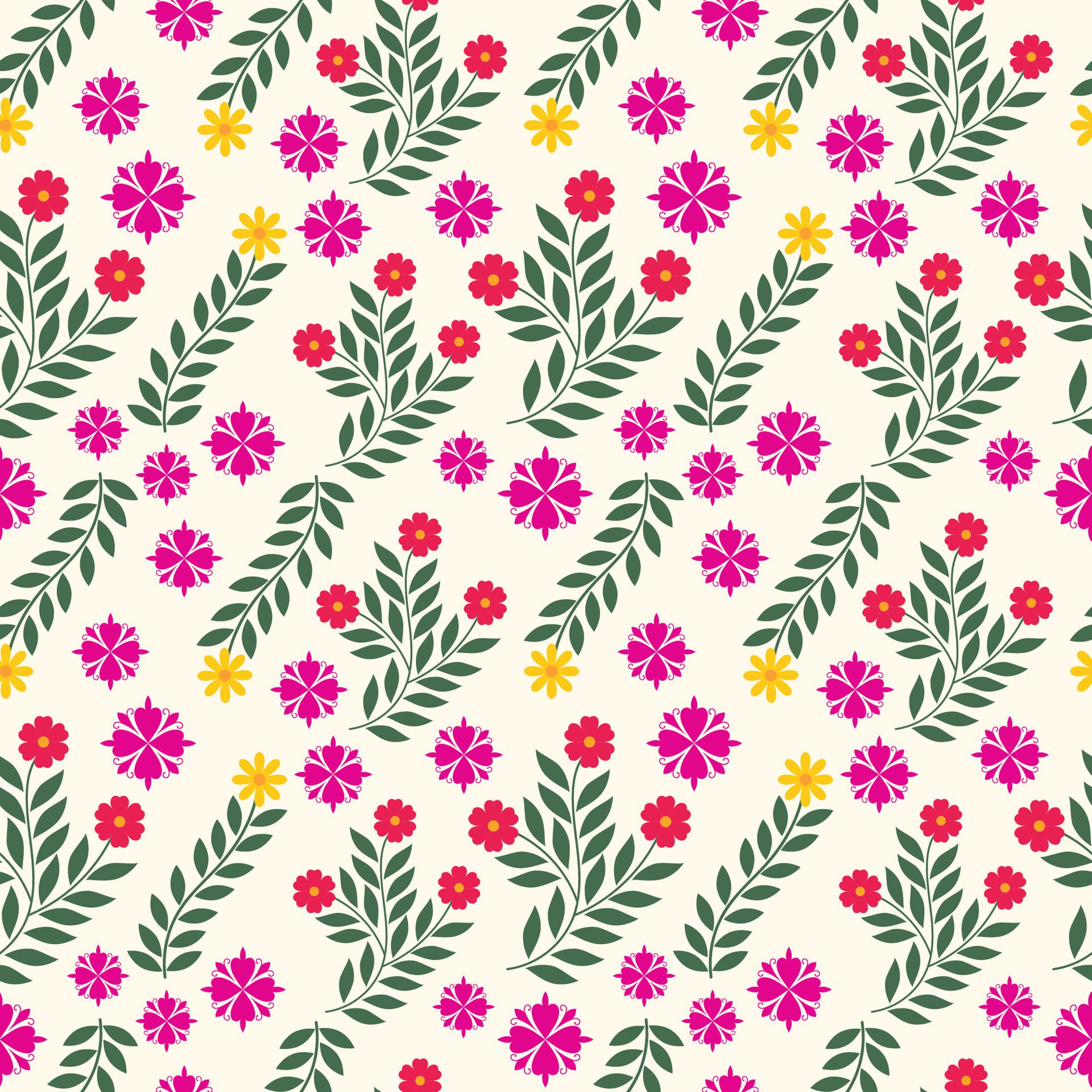 Floral Seamless Pattern Background Vector Illustration. Free Vector