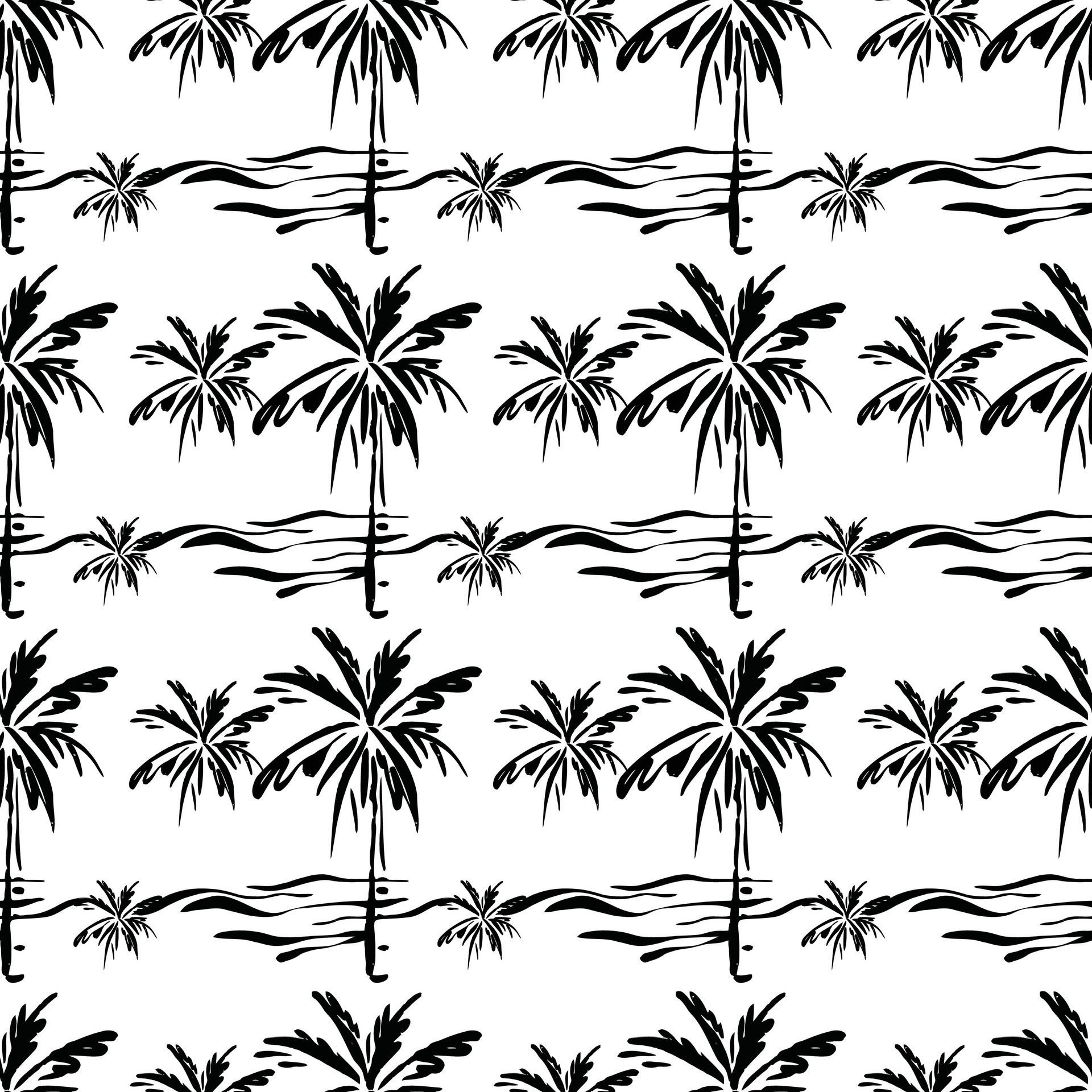 Palmtrees Seamless Pattern Design Free Vector