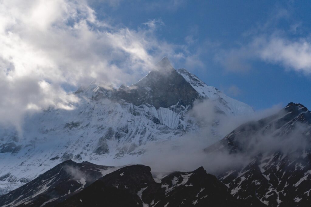 Mountain in Nepal, Annapurna Base Camp, Machapuchare Mountain, Annapurna Trekking, Travel in Nepal Stock Free