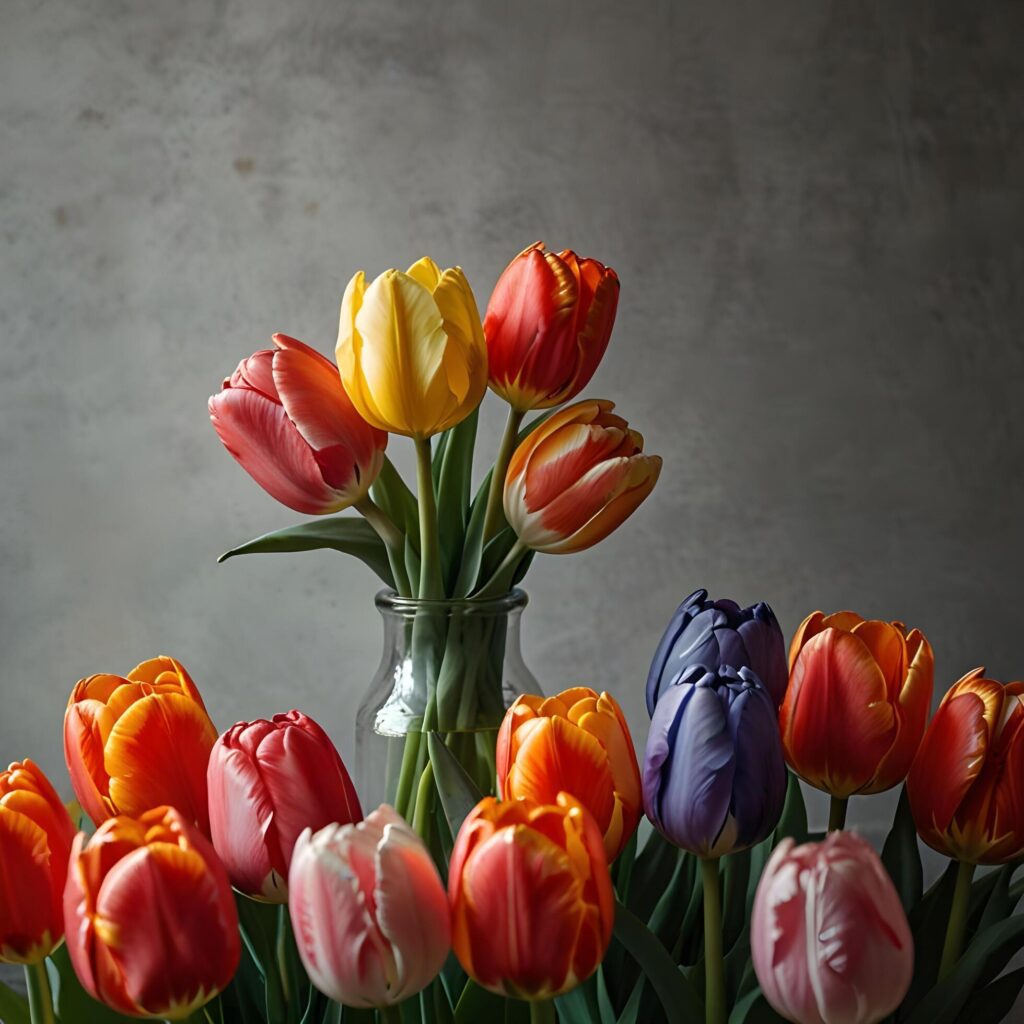 Beautiful tulip flower on a dark background tulips flower Stock Free