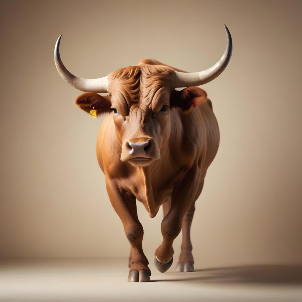 Bull portrait lite background Stock Free