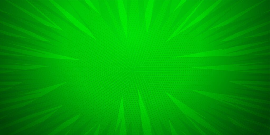 Green color, Comic book pop art strip radial backdrop Free Vector