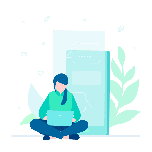 Freelancer, online, laptop illustration