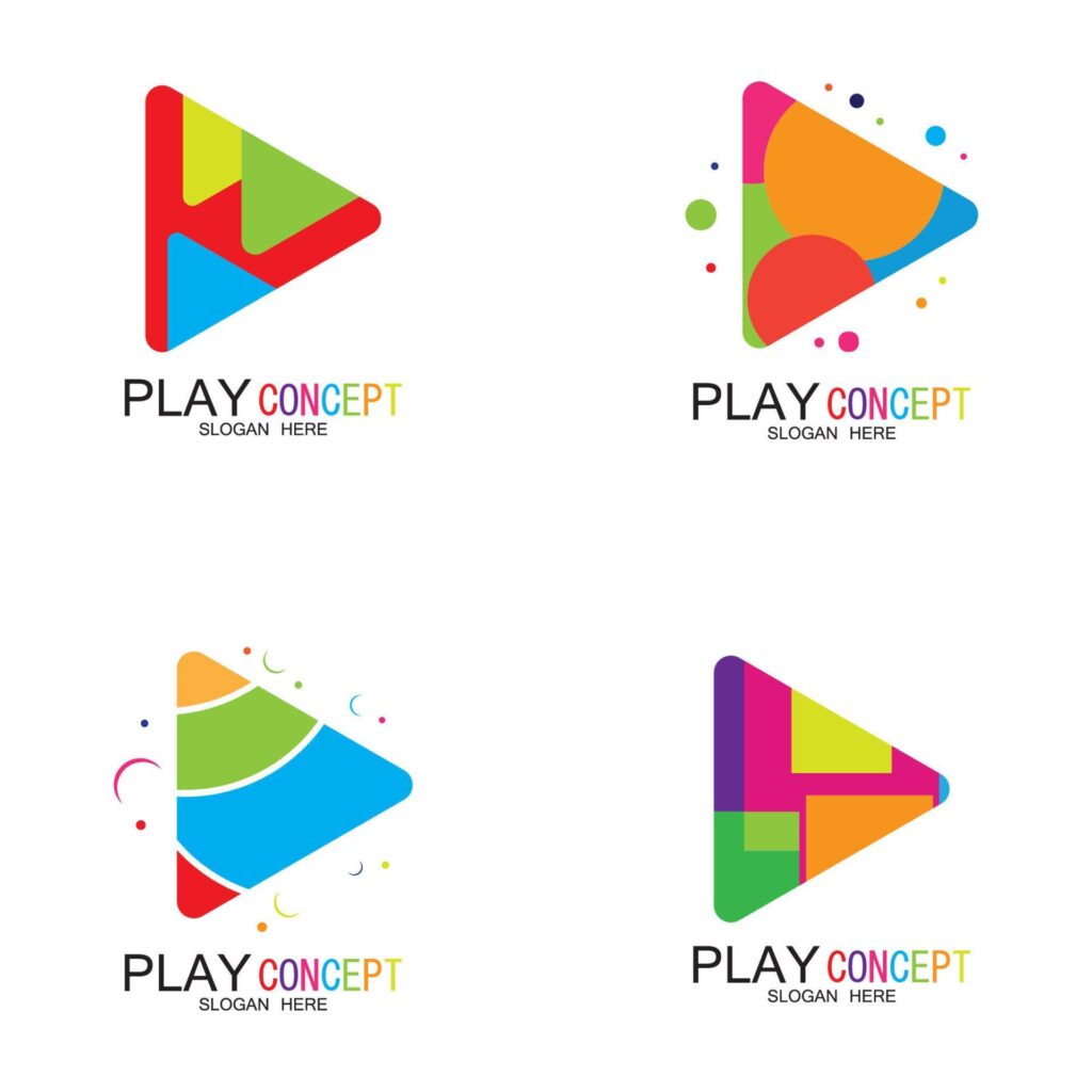 Play logo design concept vector Icon Symbol Stock Free