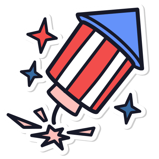 Usa, july, fireworks sticker