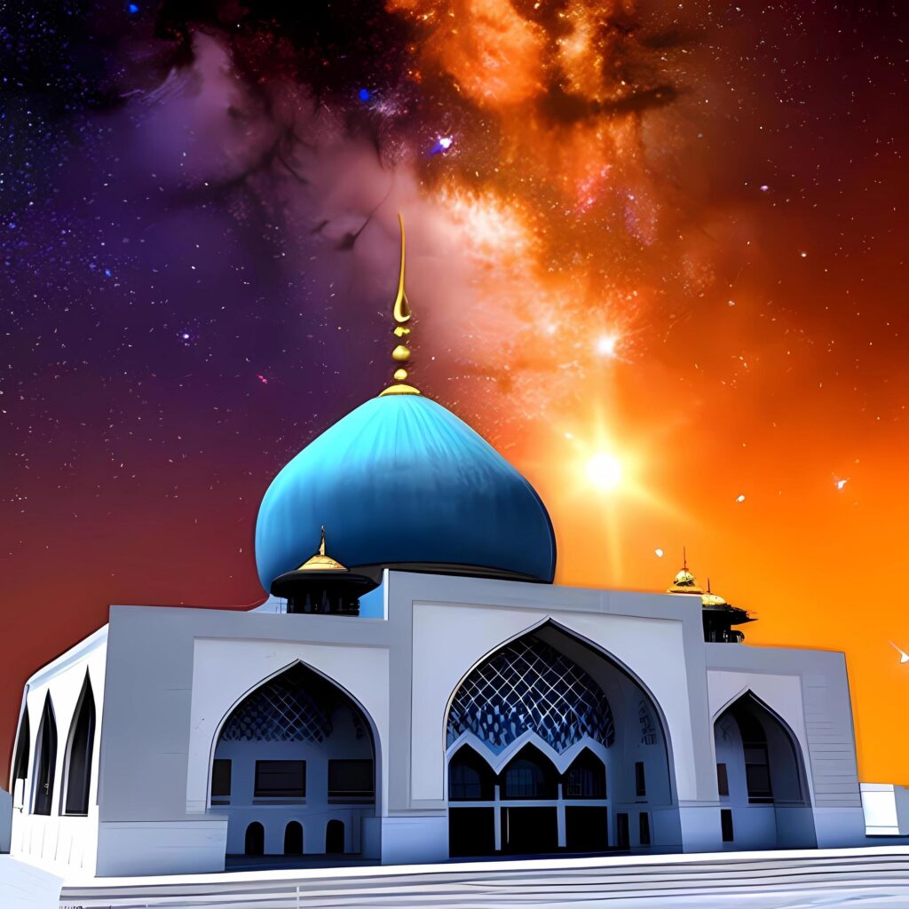 awesome 3d mosque islamic design Stock Free