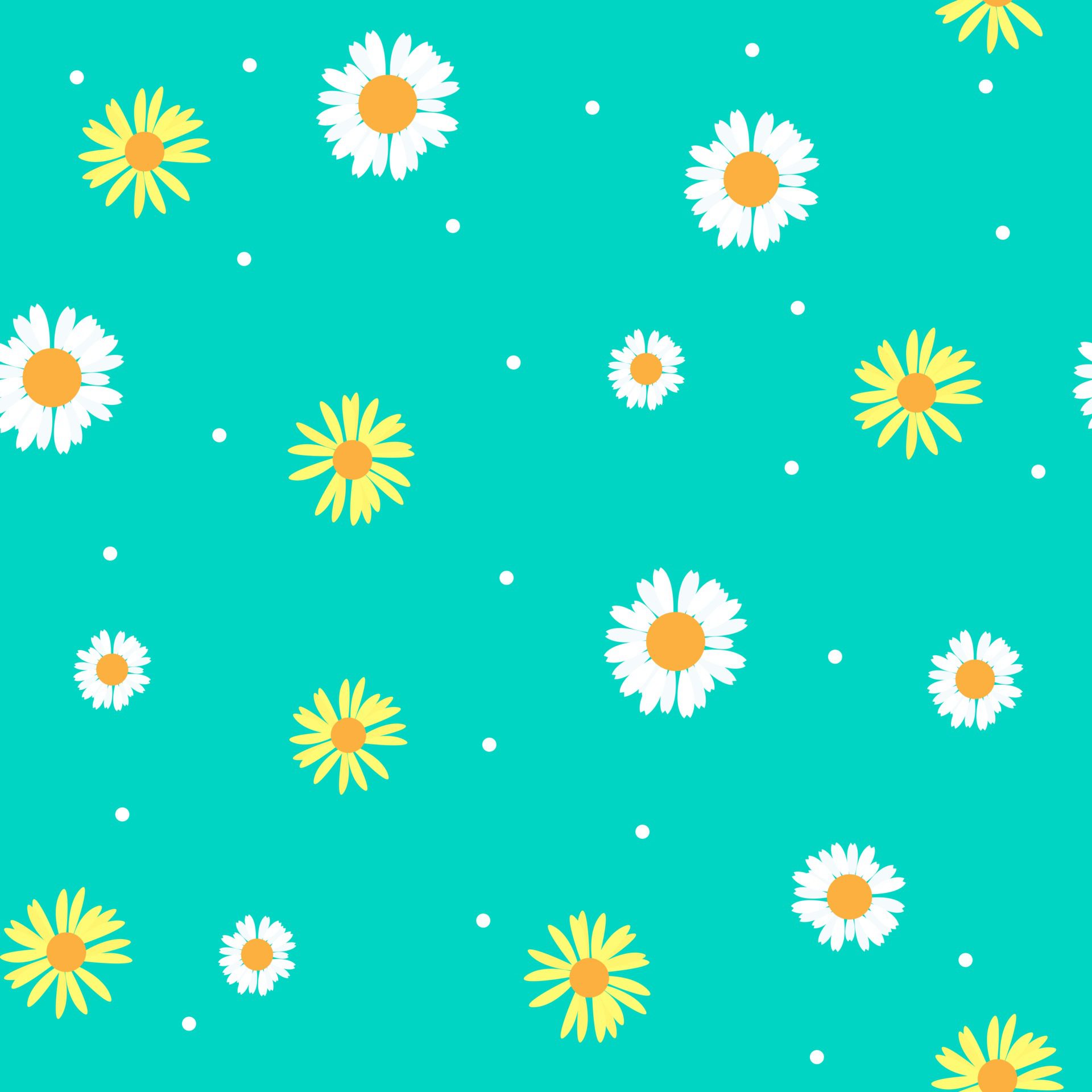 Summer Abstract Seamless Pattern Background with Flowers. Vector Illustration Free Vector