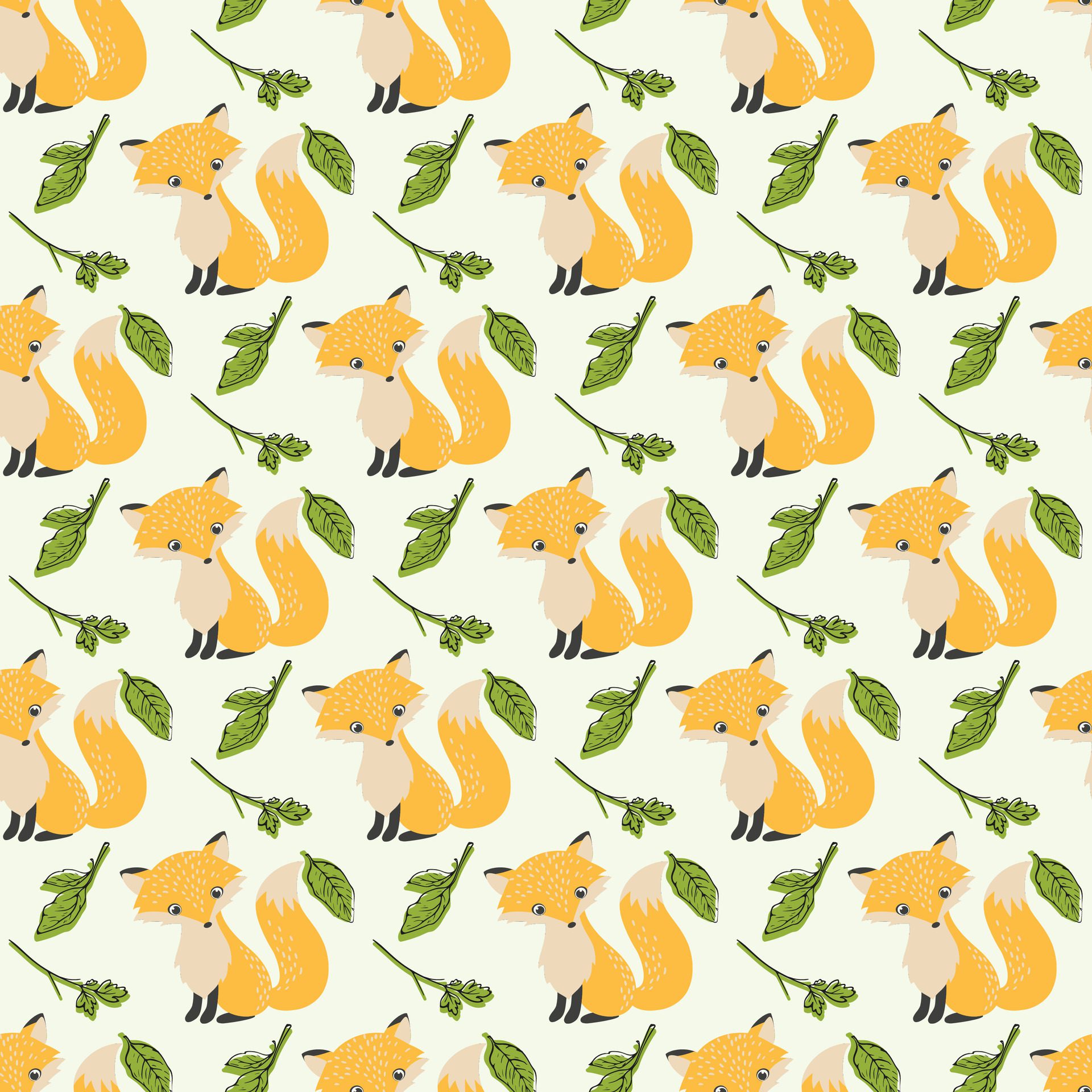 Scandinavian Fox Seamless Pattern Design Free Vector