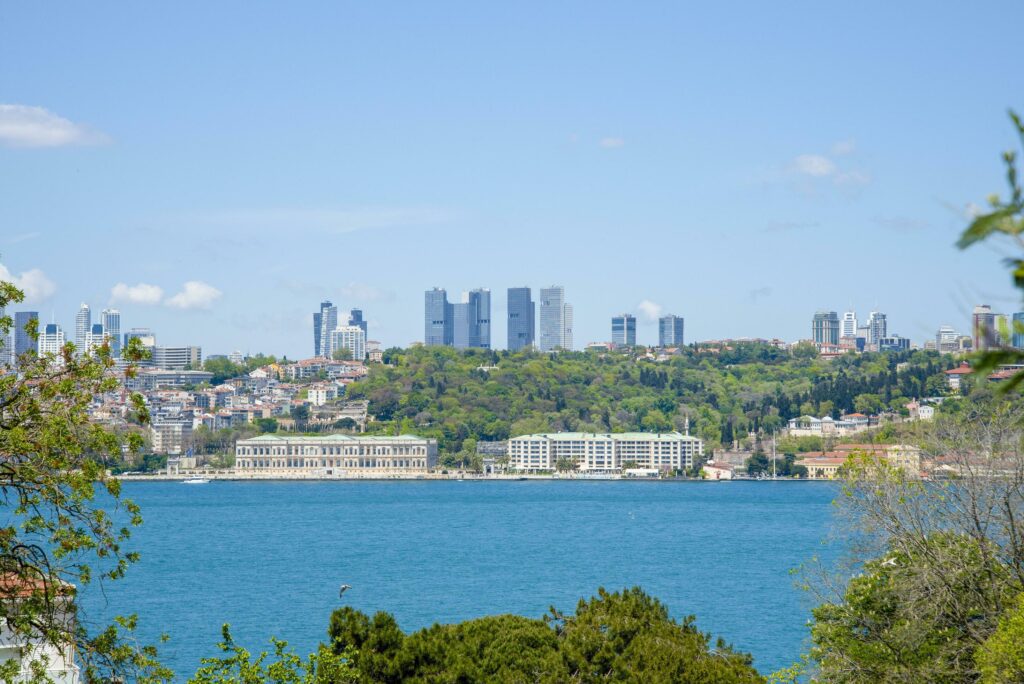 Istanbul landscape, cityscape, city view of the European part of the city. Stock Free