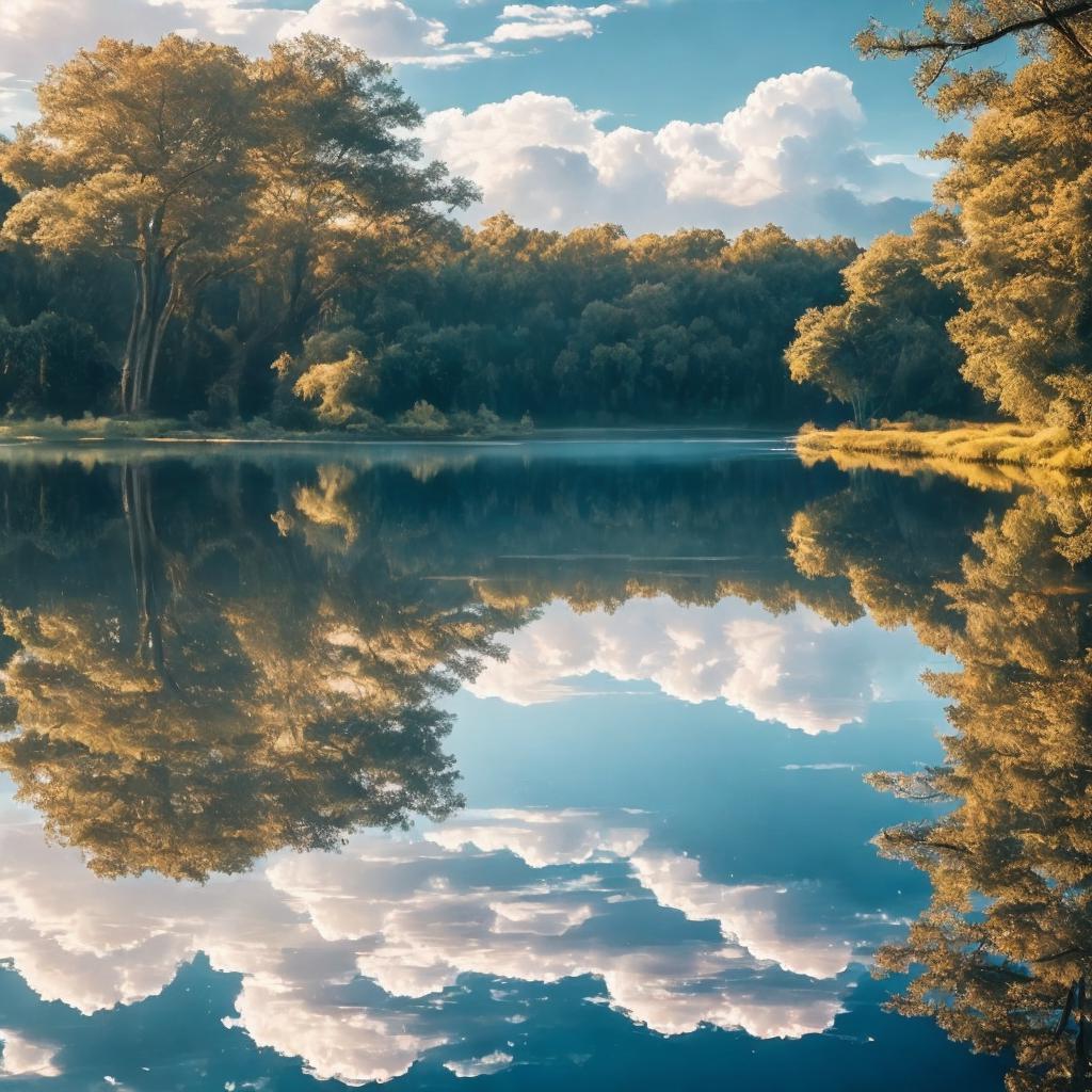 Gorgeous lake with cloud by @ai_generated