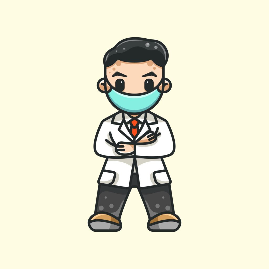 HANDSOME DOCTOR FOR CHARACTER, ICON, LOGO, STICKER AND ILLUSTRATION Stock Free