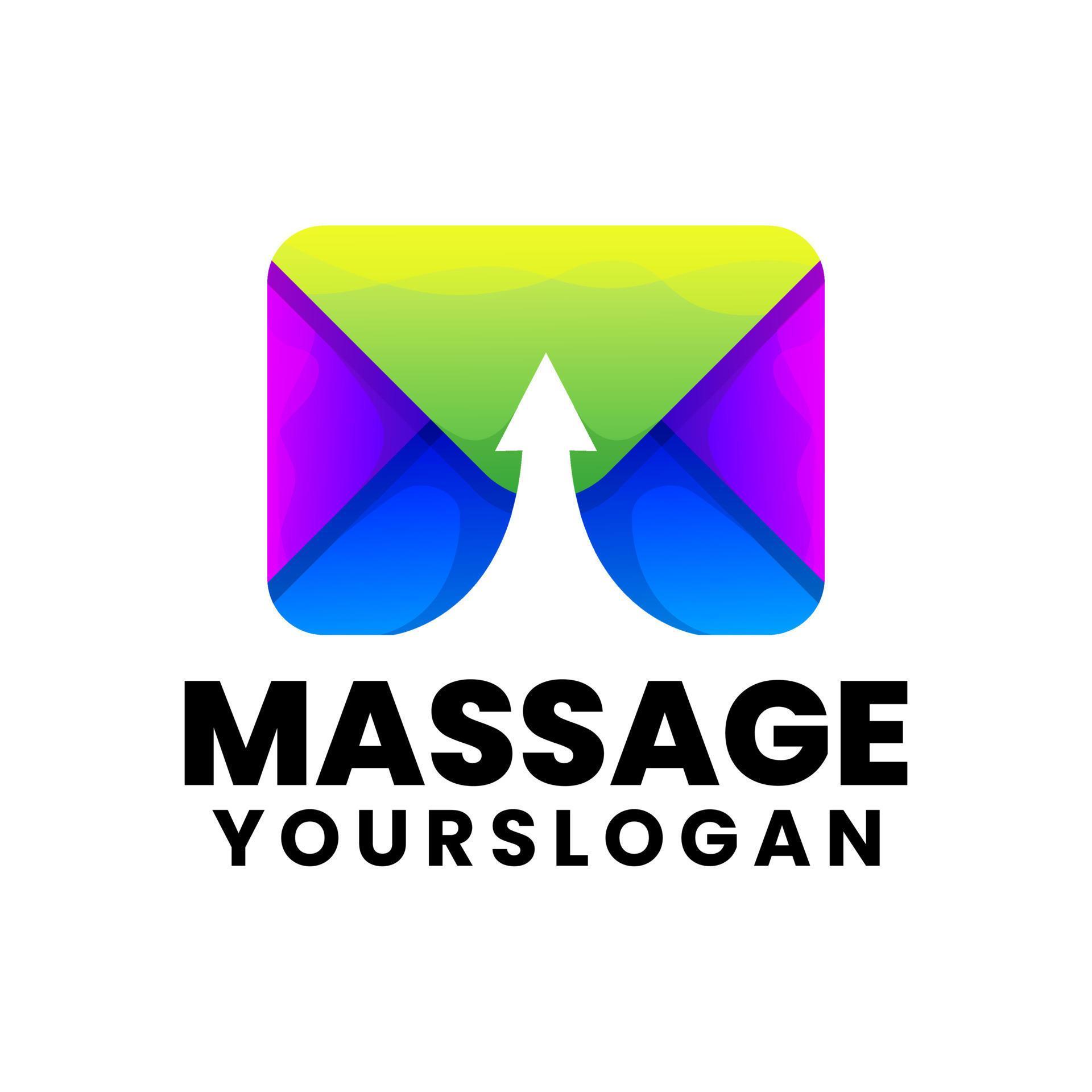 massage arrow gradient logo design Stock Free and Free SVG