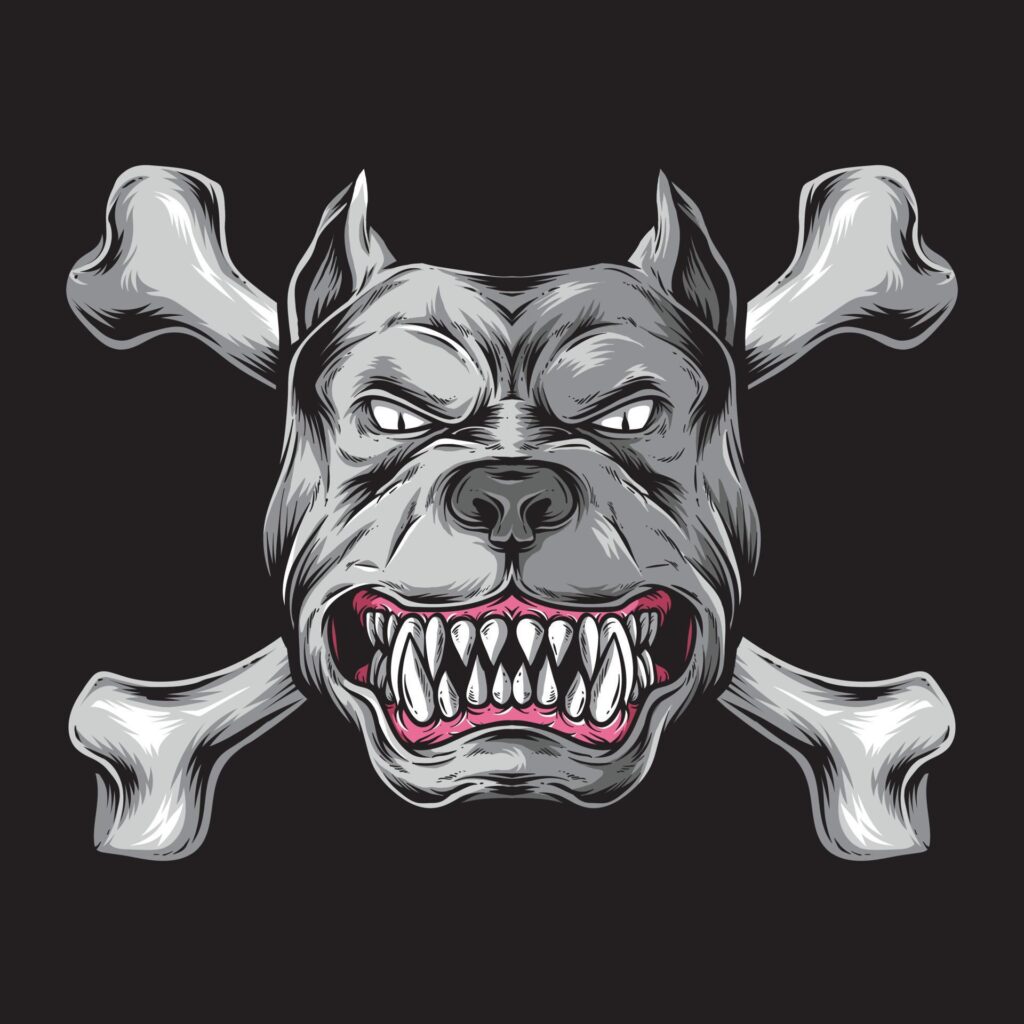 dog head with bones vector logo Stock Free