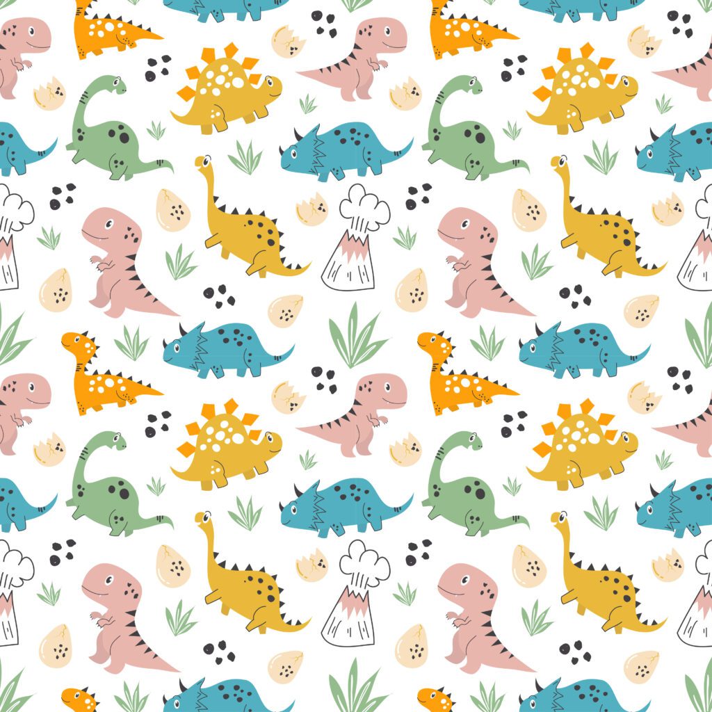 Kids baby pattern with cute dinosaurs concept Free Vector