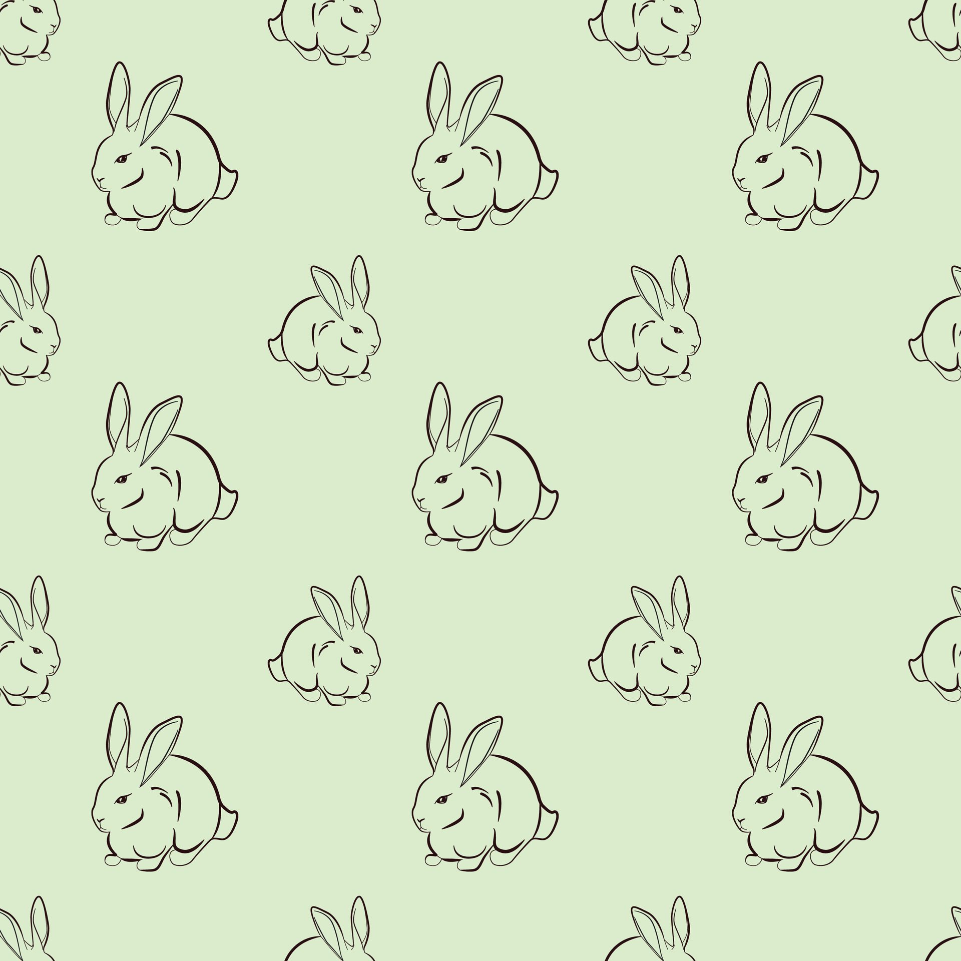 Chinese Rabbit Seamless Pattern Design Free Vector