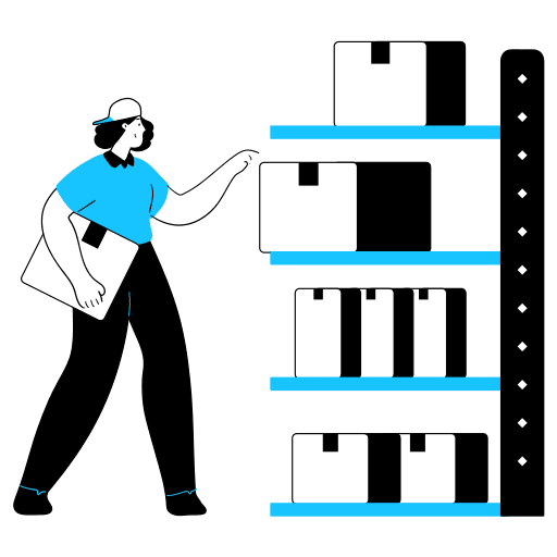 Delivery, logistic, warehouse illustration