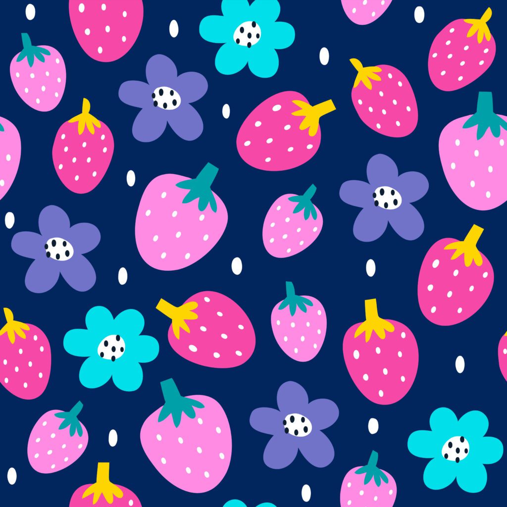 Strawberry seamless pattern background Free Vector