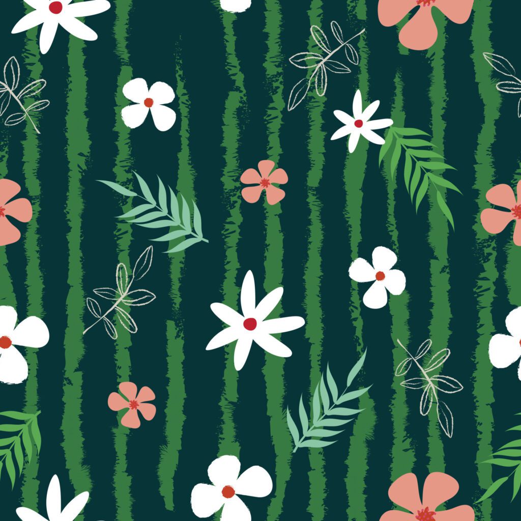 Seamless abstract hand drawn flowers pattern Free Vector