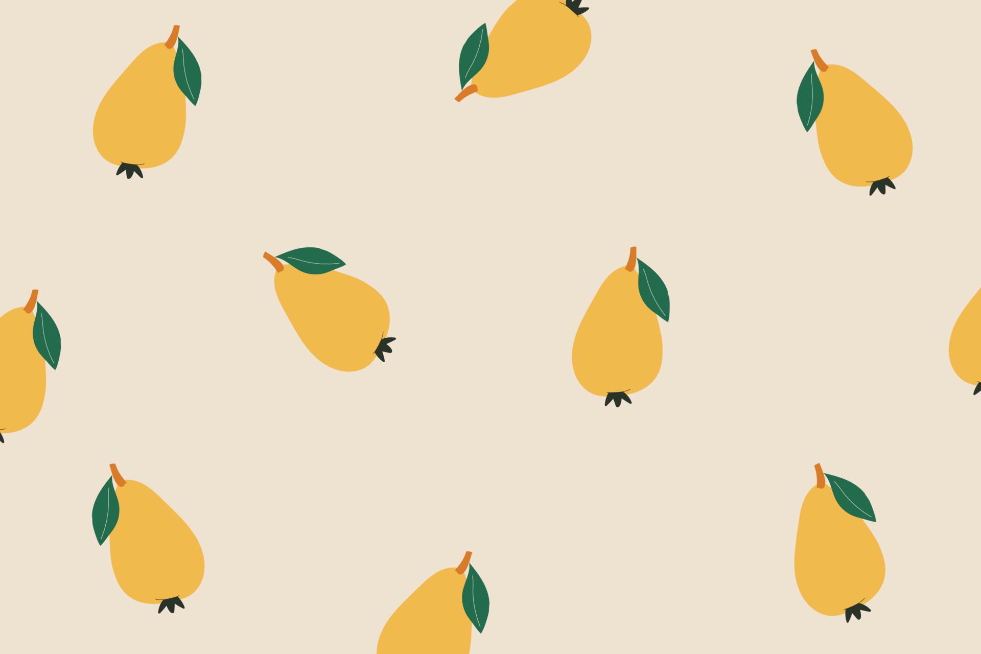 Pear background desktop wallpaper, cute vector pattern Free Vector