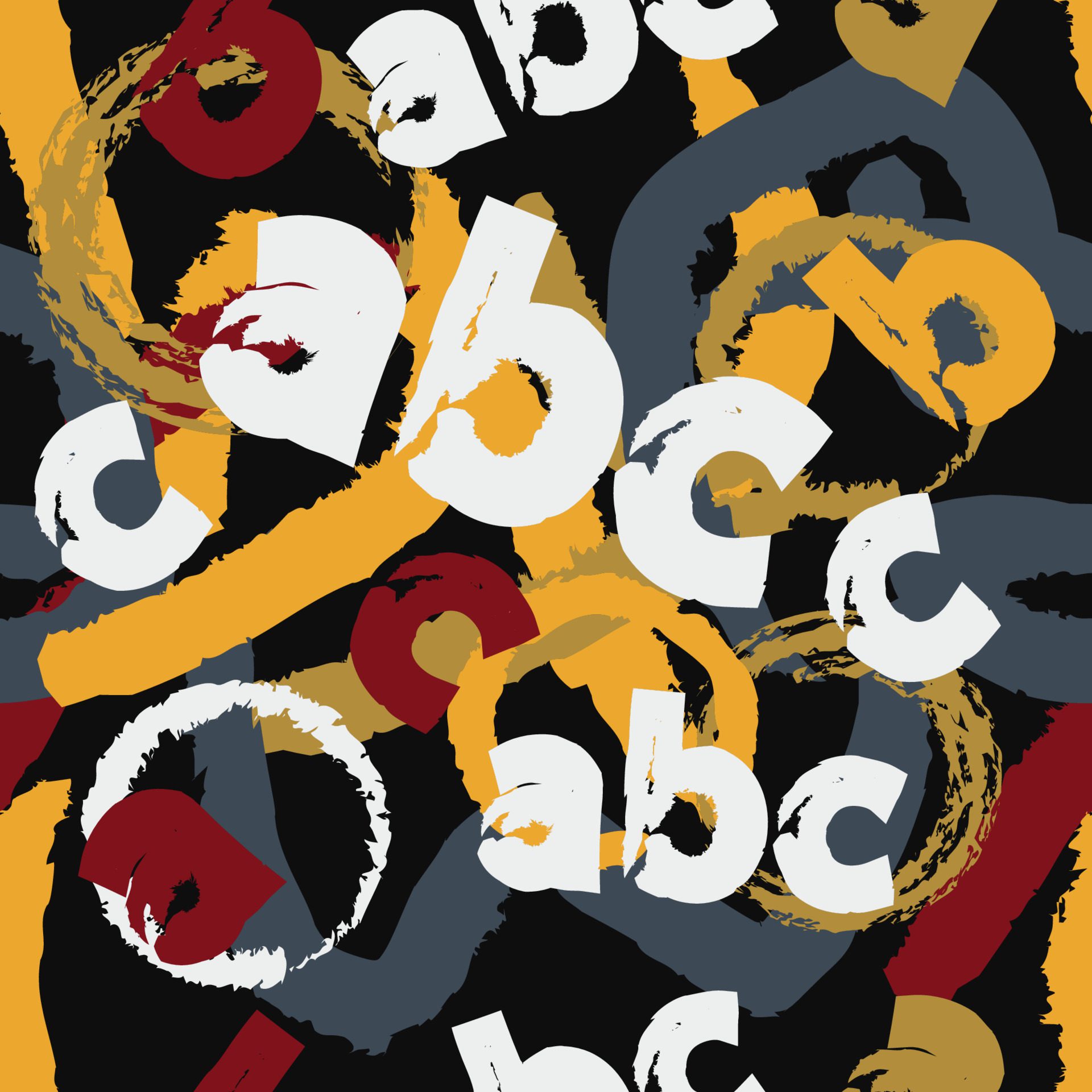 Abstract ABC shape seamless pattern vector illustration.Texture textile and print products Free Vector