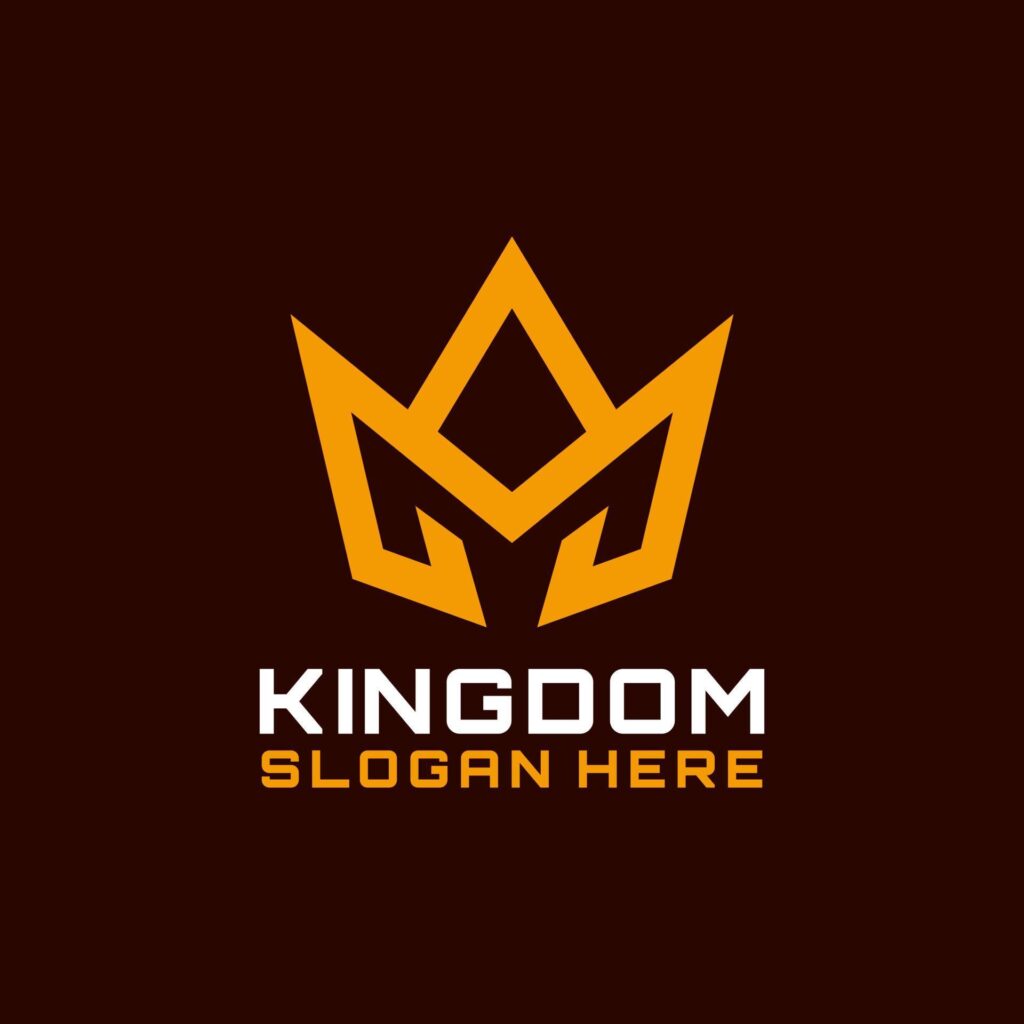 king crown sharp line logo design Stock Free