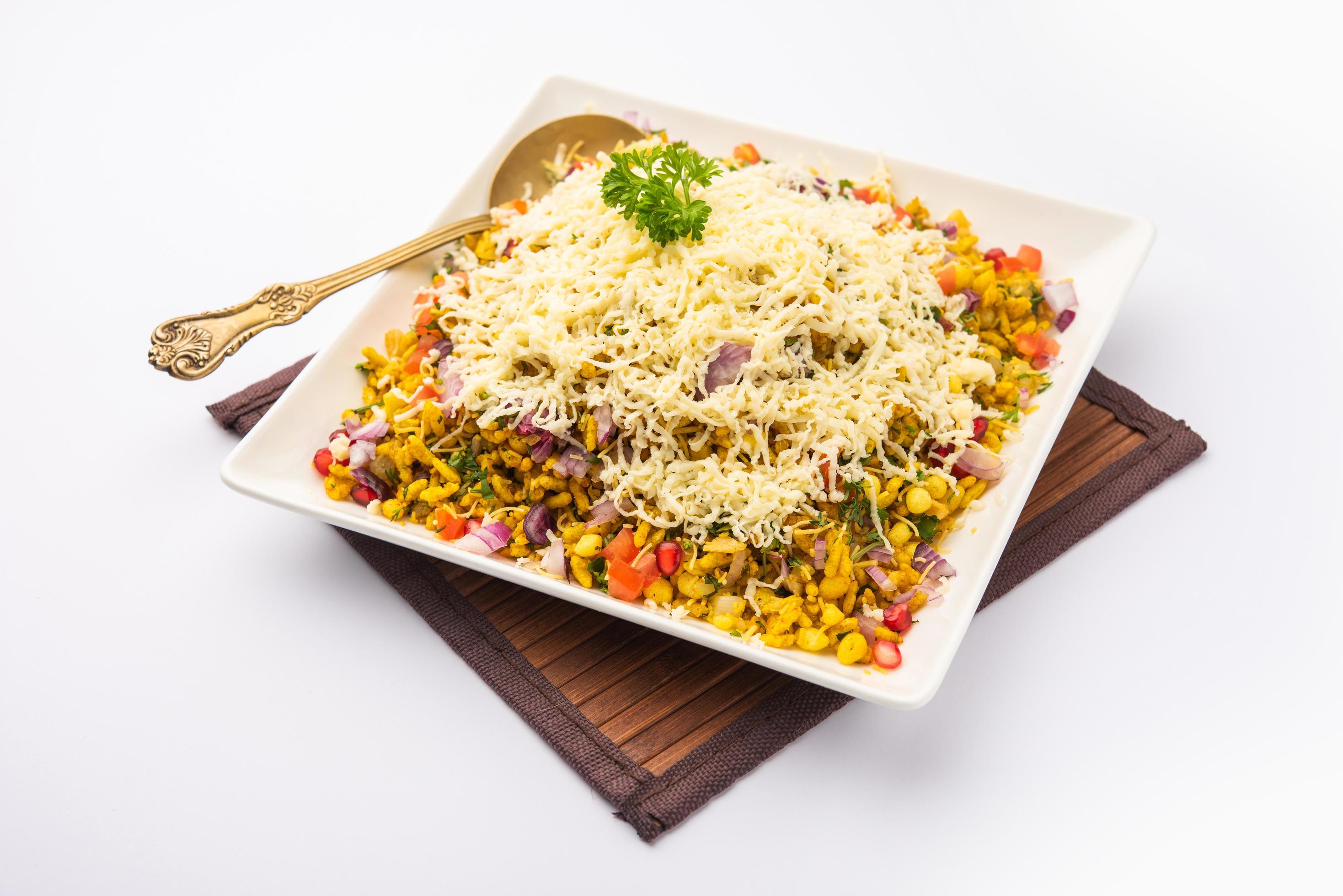 Cheese Bhel is an indian street food Stock Free