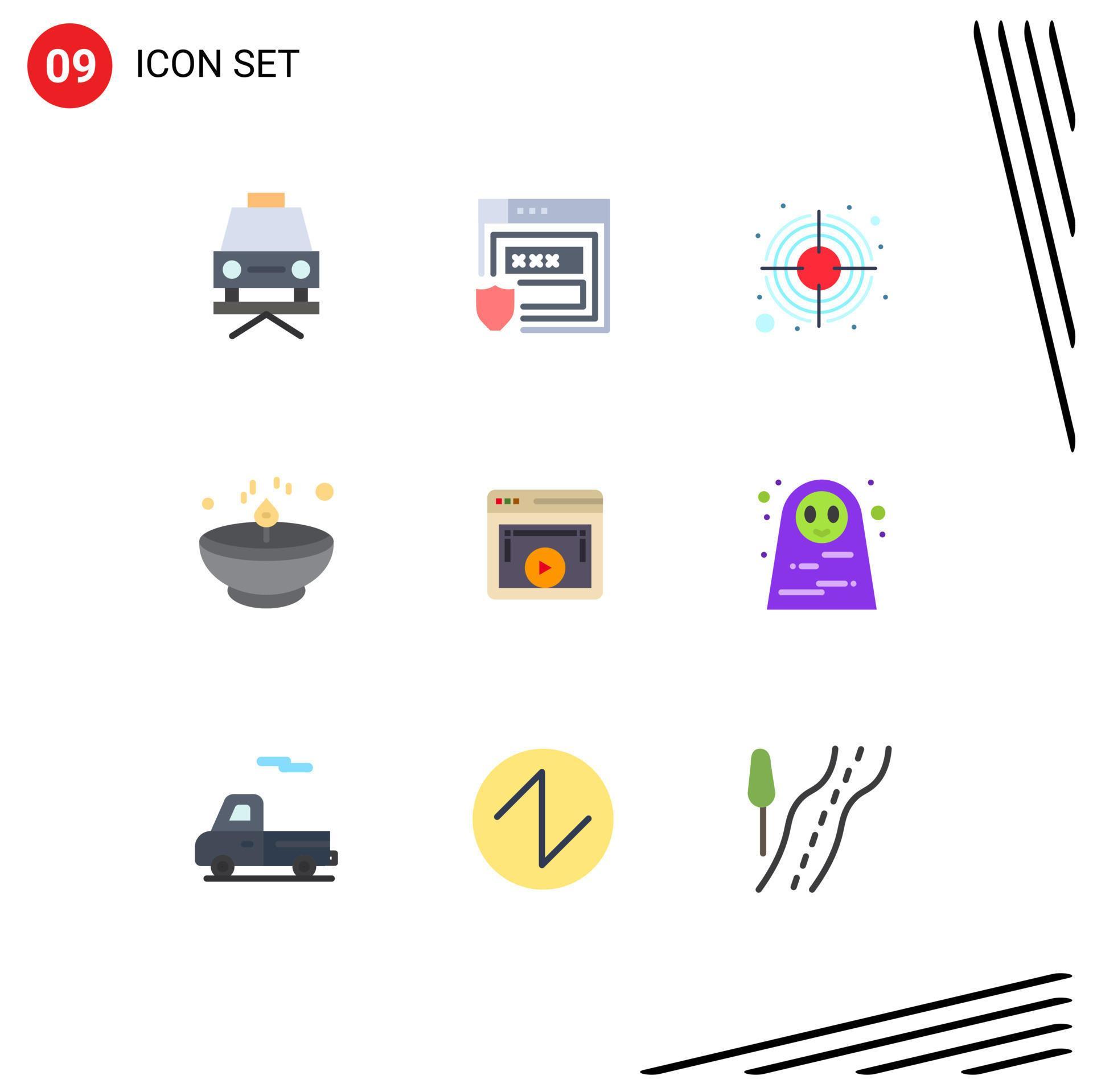 Universal Icon Symbols Group of 9 Modern Flat Colors of display light arrow lamp diwali Editable Vector Design Elements Stock Free