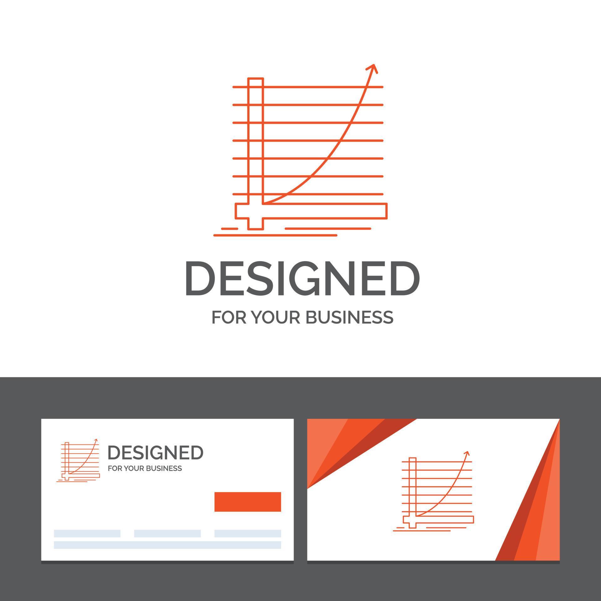 Business logo template for Arrow. chart. curve. experience. goal. Orange Visiting Cards with Brand logo template Stock Free