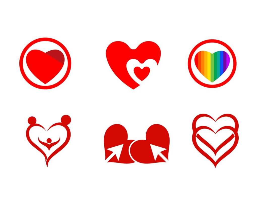 Love red logo and symbol vector Stock Free