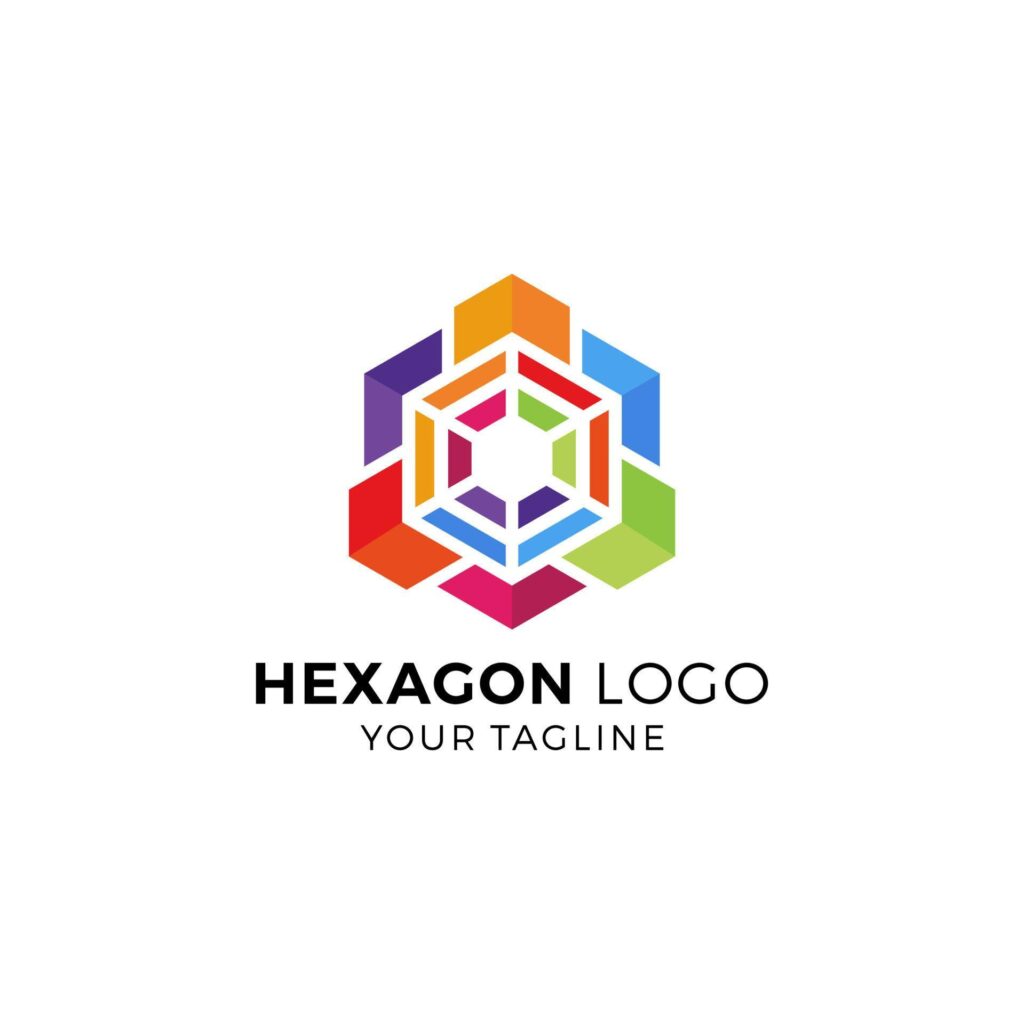 Colorful hexagon Logo Design Vector Illustration Stock Free