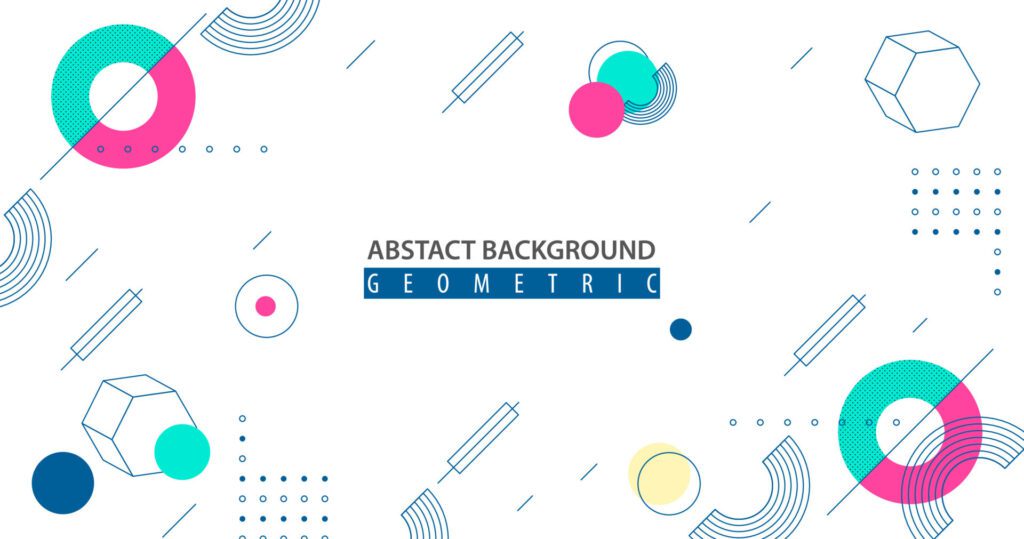 abstract geometric background, with simple and super bright colors, straight lines, circles, vector illustration eps 10 Free Vector