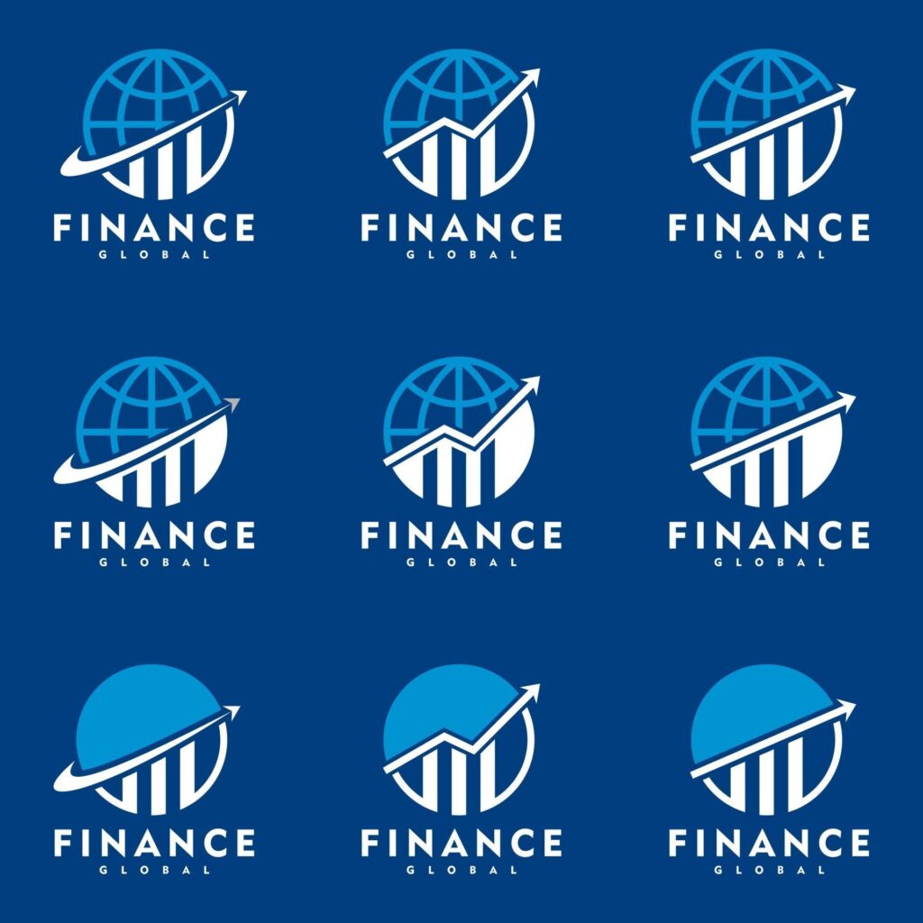 Accounting and Financial logo Globe concept set vector illustration Stock Free