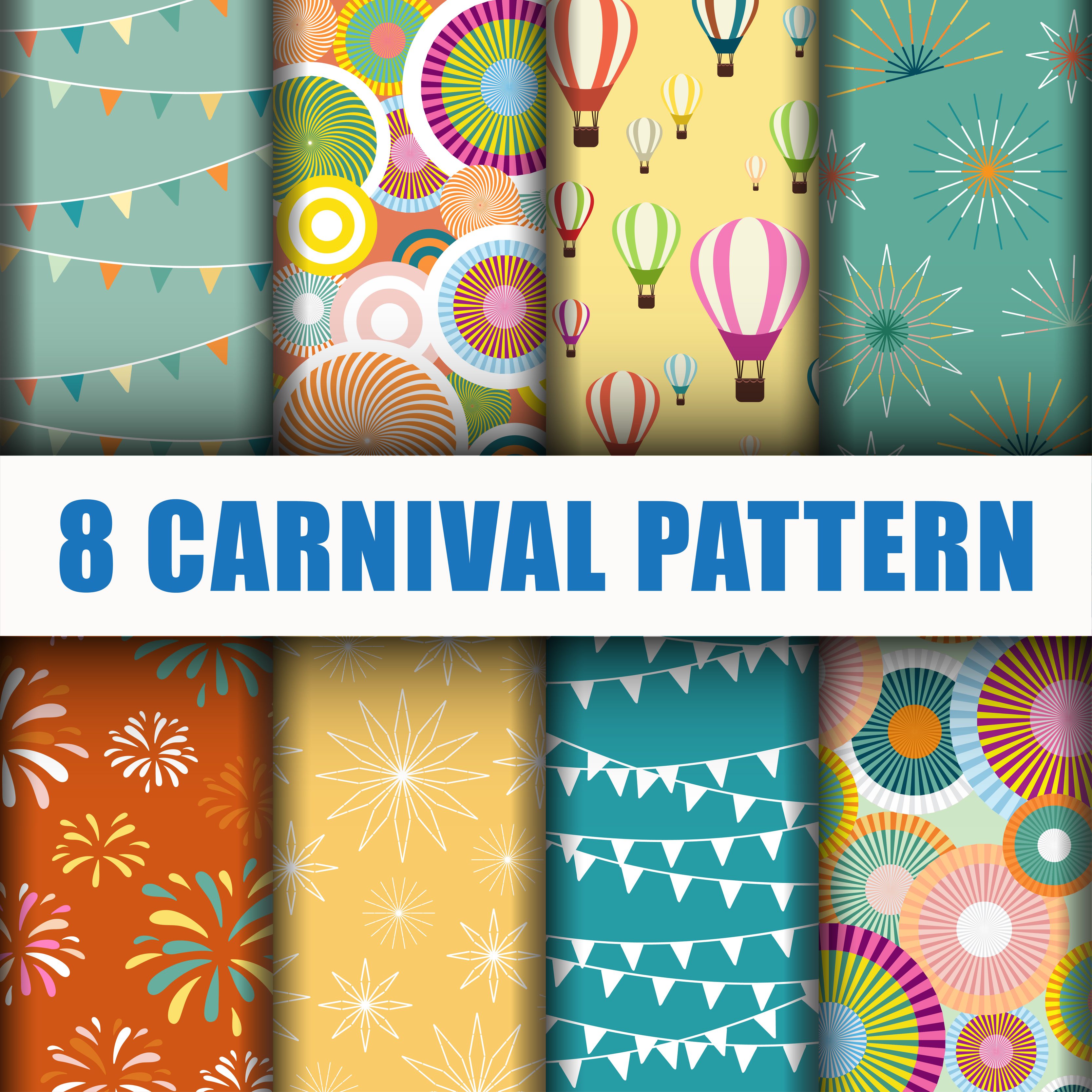 8 Carnival pattern background Free Vector