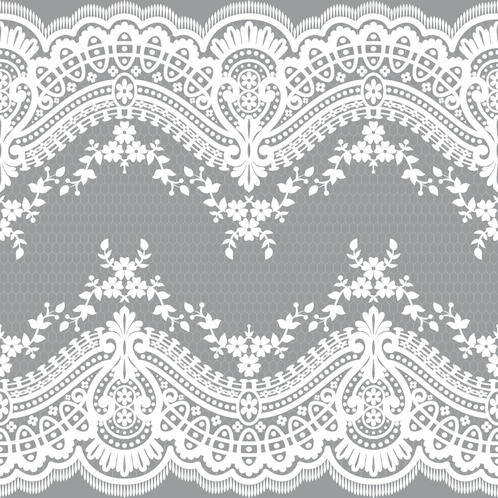 Abstract seamless lace pattern with flowers Free Vector