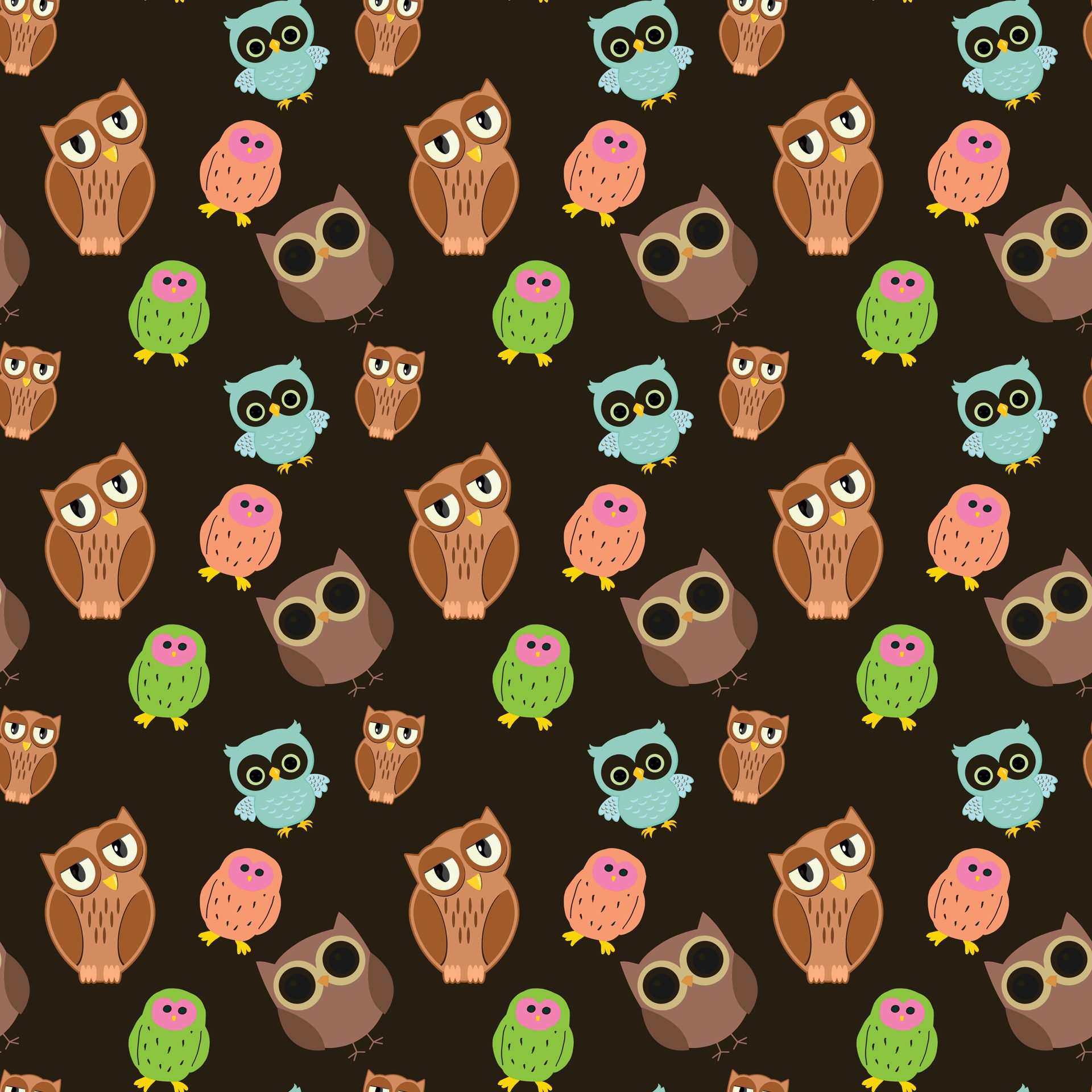 Owls Attempt To Fly Seamless Pattern Design Free Vector