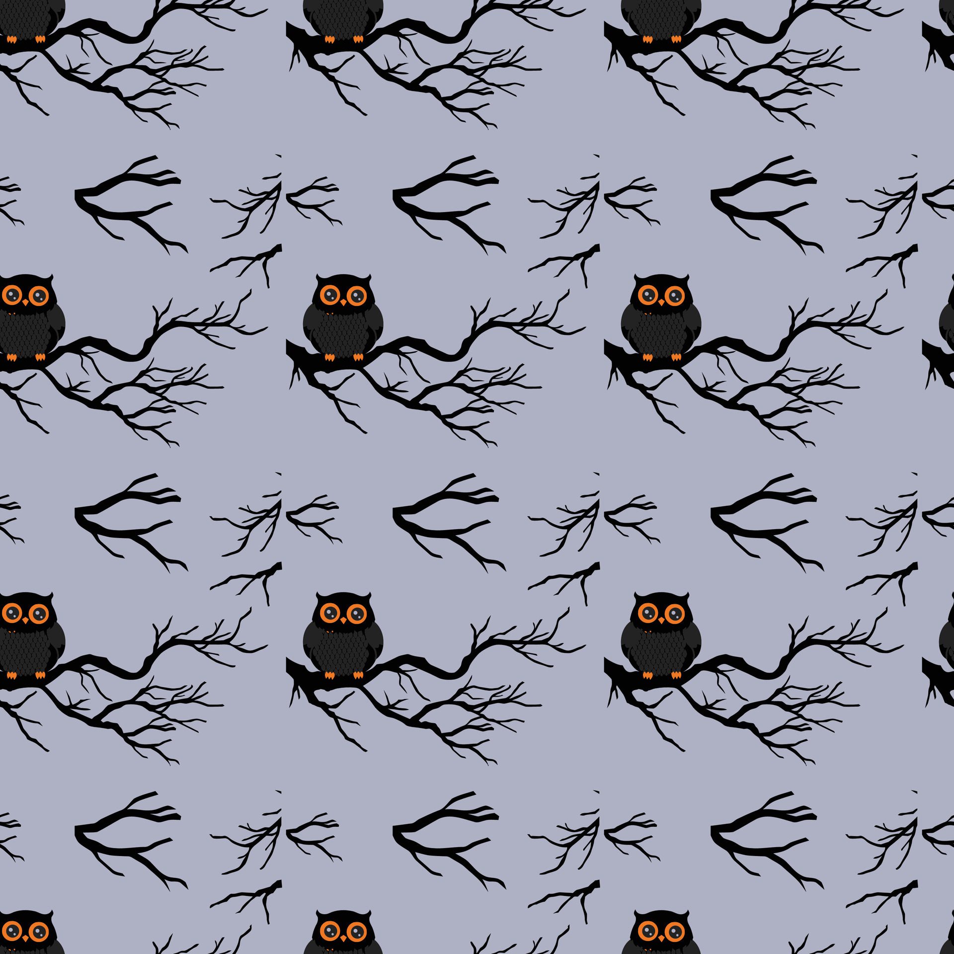 Fancy Owls in the Night Seamless Pattern Design Free Vector