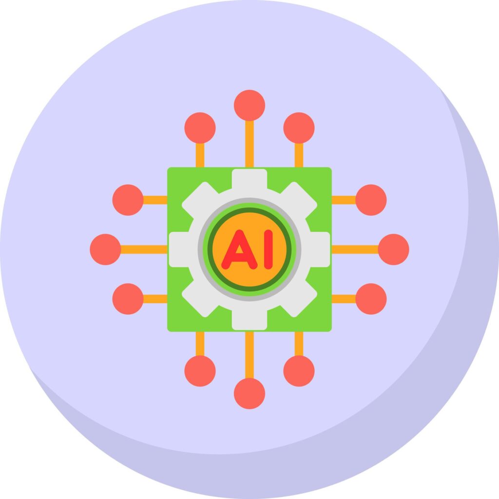 Artificial intelligence Vector Icon Design Free Vector