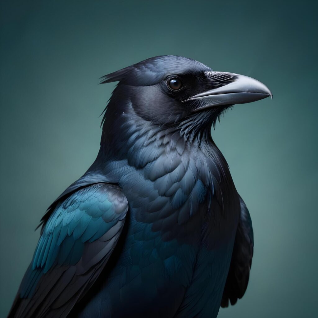 crow realistic plain background Stock Free