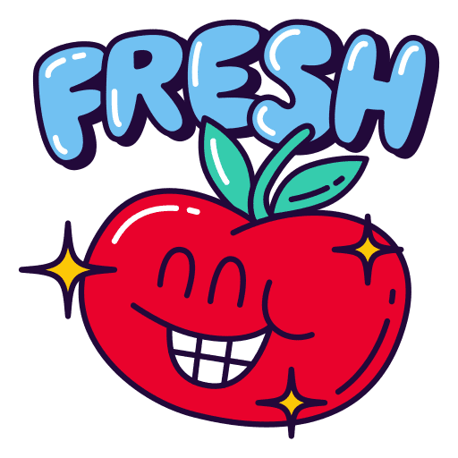 
									Fresh, apple, healthy sticker