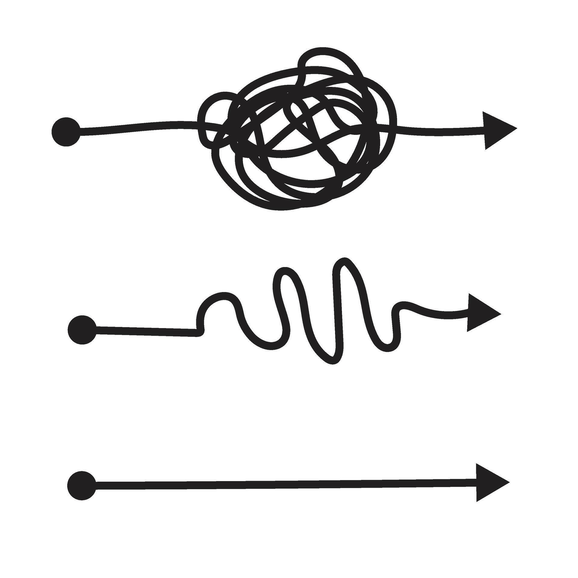 Arrow mindset mess. Doodle hand drawn sketch. Stock Free