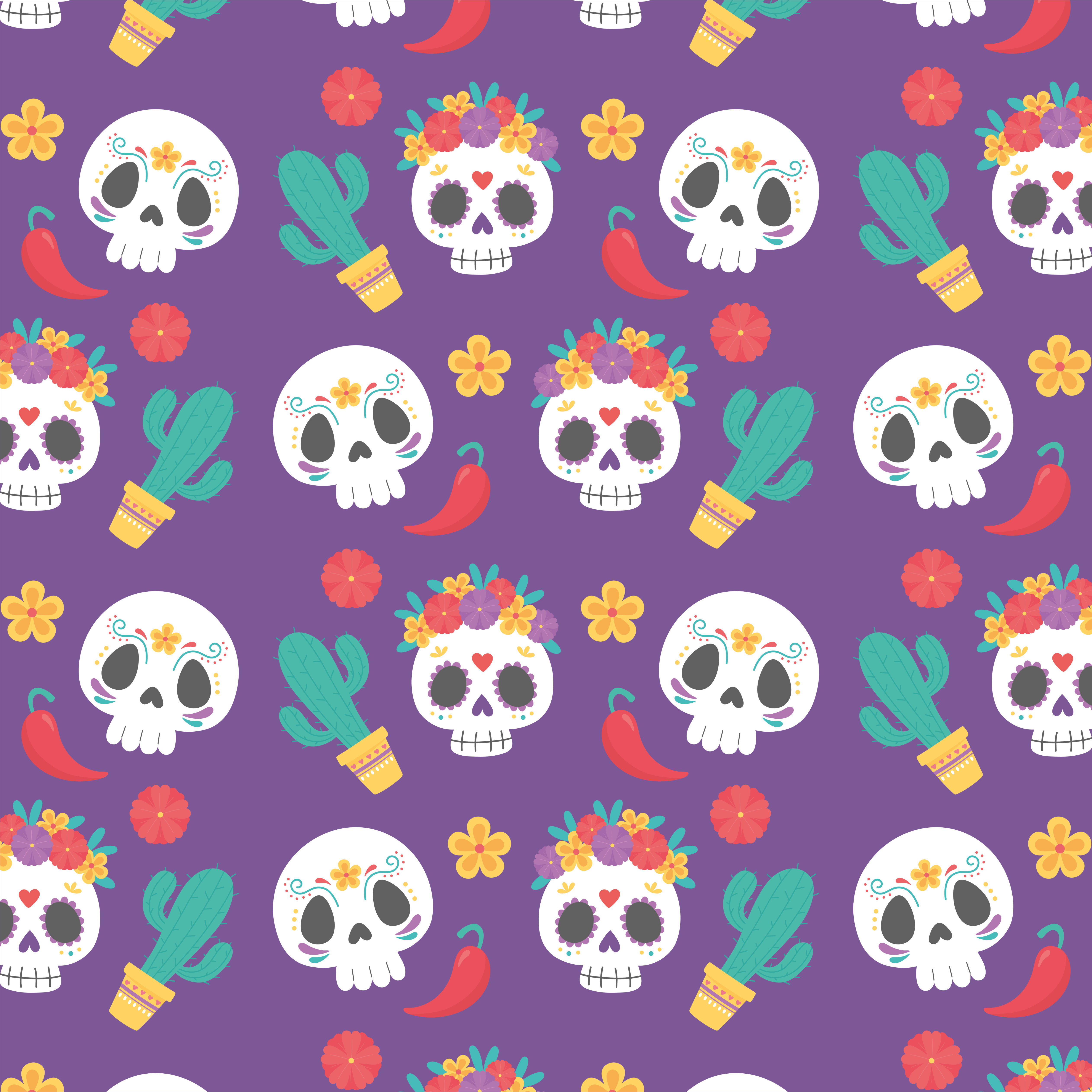 Pattern background for Day of the Dead celebration Free Vector